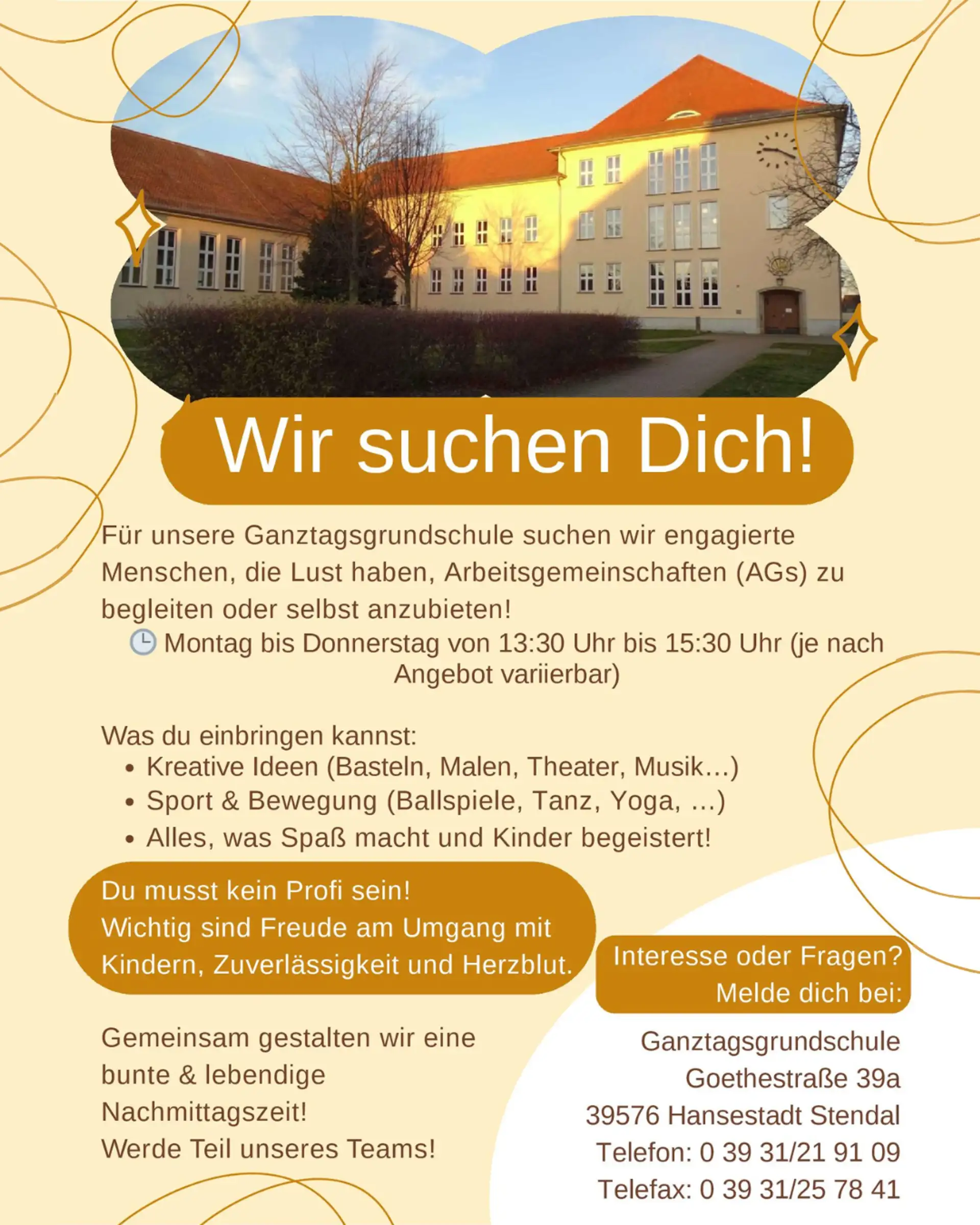 Ganztagsgrundschule Stendal sucht AG-Leiter